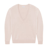 Deep V neck cashmere sweater powder women | Cadaquès | Linnea Lund