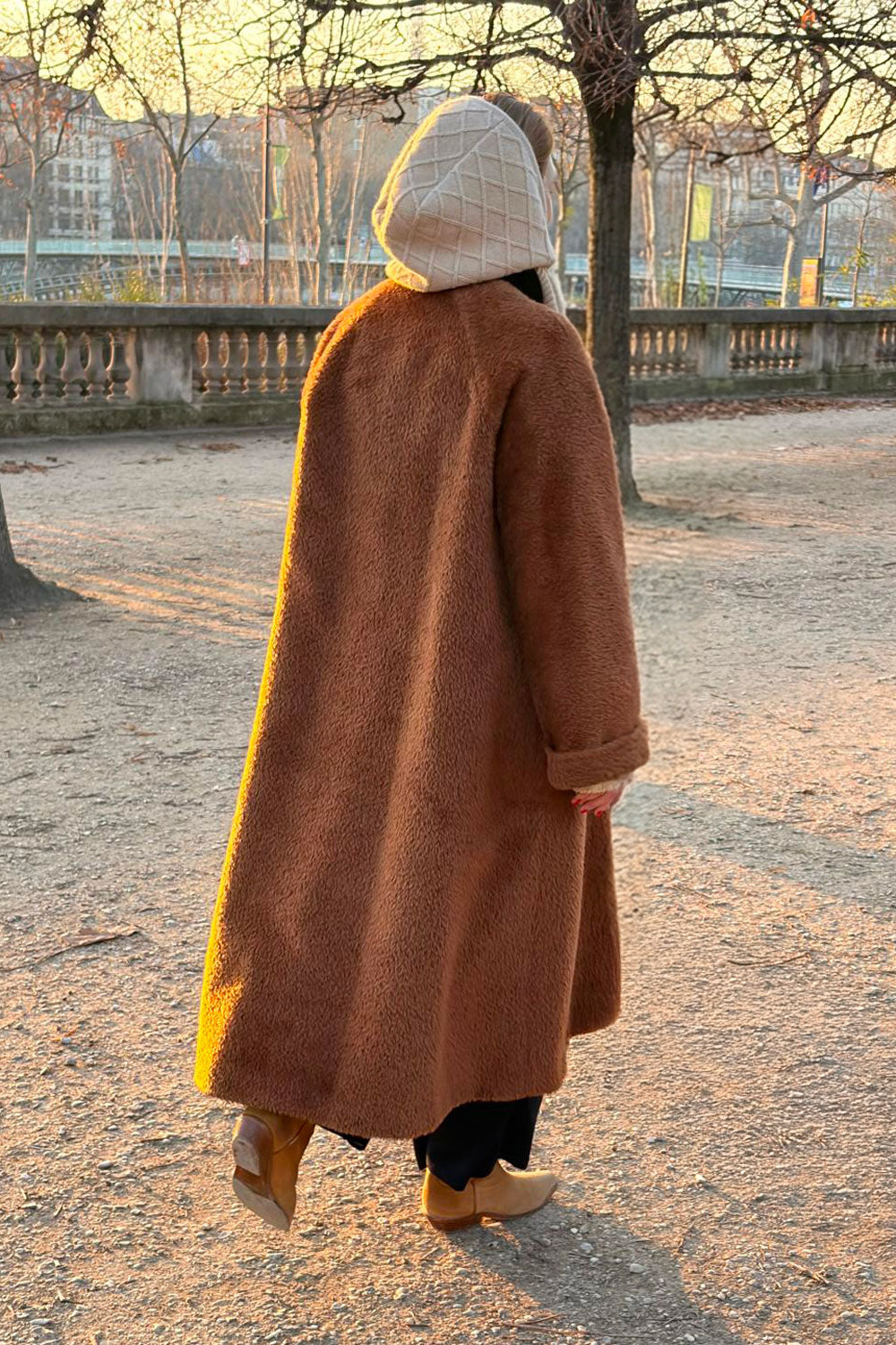 Beige cashmere balaclava with diamond pattern | Marine | Linnea Lund