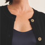 Black cashmere cardigan women- focus | Carole | Linnea Lund