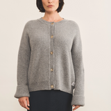 Grey cashmere cardigan women - front | Carole | Linnea Lund