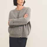 Grey cashmere cardigan women - look | Carole | Linnea Lund