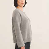 Grey cashmere cardigan women - side view | Carole | Linnea Lund