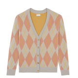 Beige jacquard cashmere cardigan women - Packshot | Ebbe | Linnea Lund 