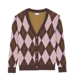 Brown jacquard cashmere cardigan women - Packshot | Ebbe | Linnea Lund 