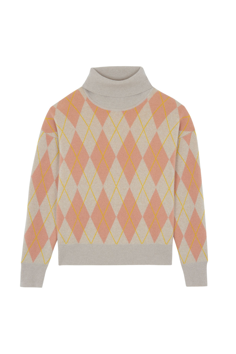 Beige jacquard cashmere sweater women - Packshot | Alva | Linnea Lund 