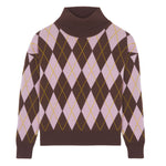 Brown jacquard cashmere sweater women - Packshot | Alva | Linnea Lund 