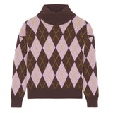 Brown jacquard cashmere sweater women - Packshot | Alva | Linnea Lund 