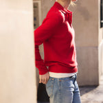 Cashmere polo women flash red - side | Ralph | Linnea Lund