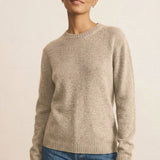 Straight beige cashmere sweater | Mimmi | Linnea Lund