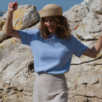 sky blue cashmere T-Shirt | Ingrid | Linnea Lund