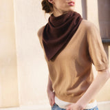 Brown triangle cashmere scarf | Liv | Linnea Lund