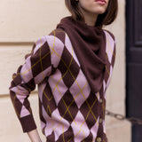 Brown triangle cashmere scarf | Liv | Linnea Lund