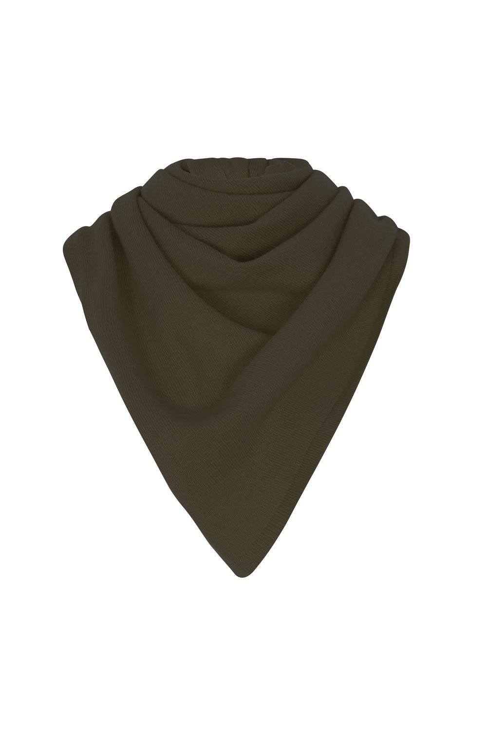Large Khaki Premium Cashmere Triangle Scarf | Liv | Linnea Lund