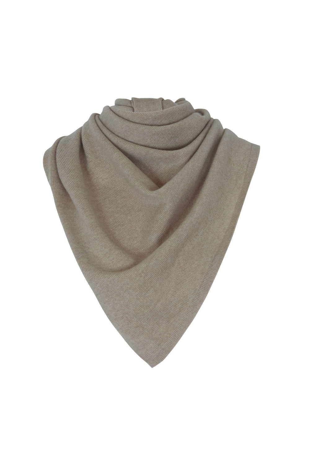 Large Light Brown Premium Cashmere Triangle Scarf | Liv | Linnea Lund