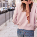 Rose gold triangle cashmere scarf - back | Liv | Linnea Lund