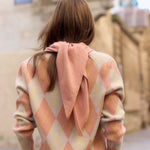 Rose gold triangle cashmere scarf - back view | Liv | Linnea Lund