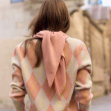 Rose gold triangle cashmere scarf - back view | Liv | Linnea Lund