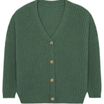 Green cashmere cardigan - packshot | Charlot | Linnea Lund
