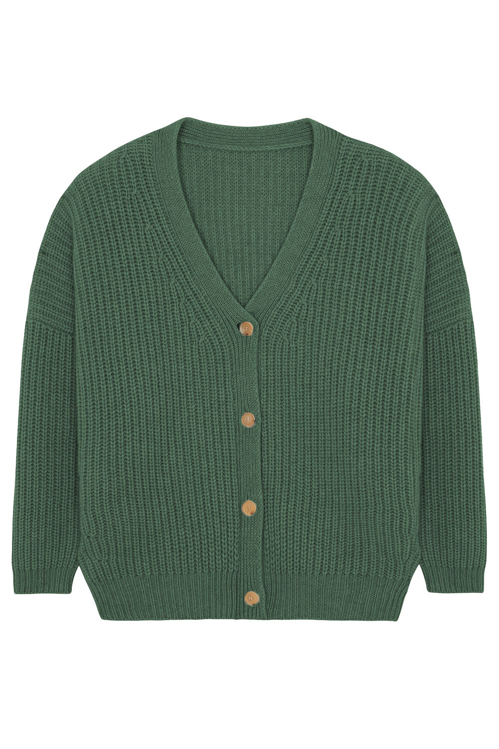 Green cashmere cardigan - packshot | Charlot | Linnea Lund