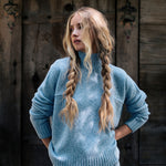 Textured light blue turtleneck cashmere sweater | Charlotte | Linnea Lund