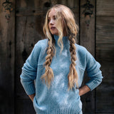 Textured light blue turtleneck cashmere sweater | Charlotte | Linnea Lund