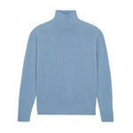 Textured light blue turtleneck cashmere sweater | Charlotte | Linnea Lund