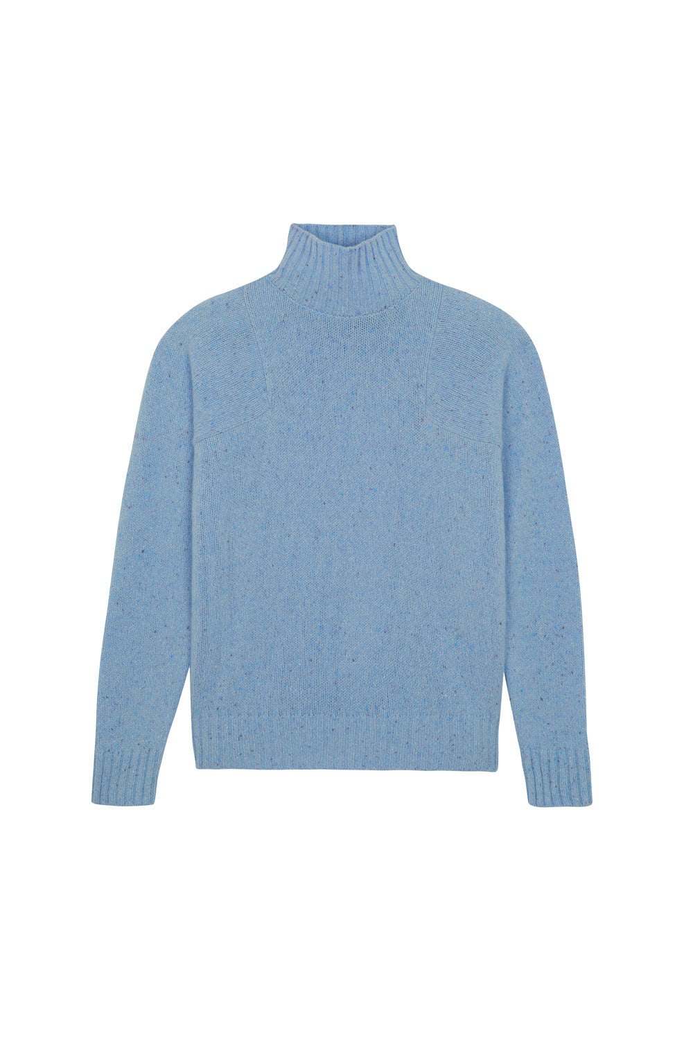 Textured light blue turtleneck cashmere sweater | Charlotte | Linnea Lund