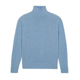 Textured light blue turtleneck cashmere sweater | Charlotte | Linnea Lund