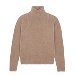 Textured beige turtleneck cashmere sweater | Charlotte | Linnea Lund