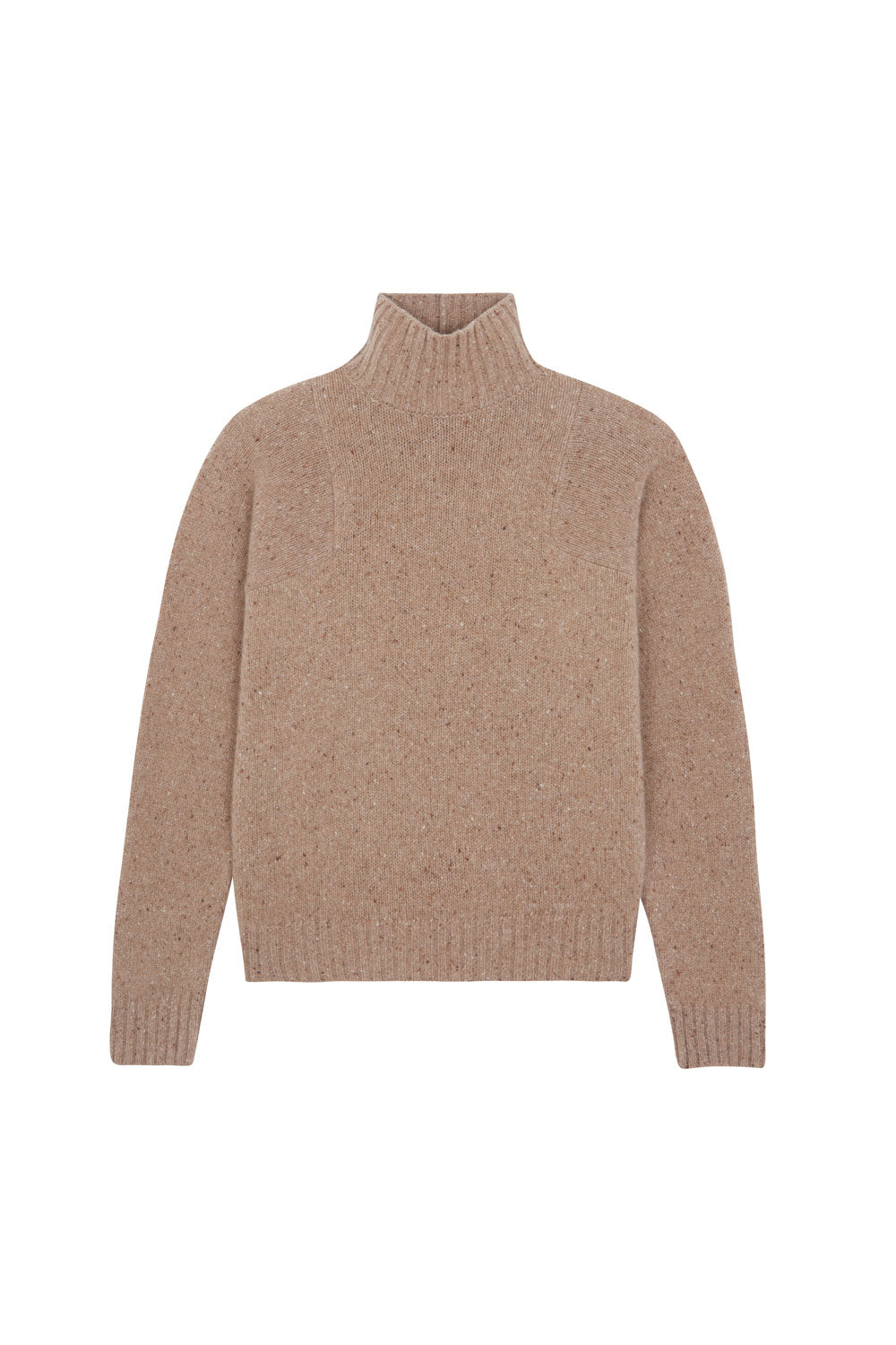 Textured beige turtleneck cashmere sweater | Charlotte | Linnea Lund