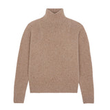 Textured beige turtleneck cashmere sweater | Charlotte | Linnea Lund