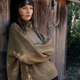Ocher green women turtleneck cashmere sweater | Christina | Linnea Lund