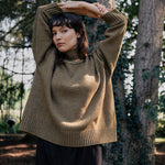 Ocher green women turtleneck cashmere sweater | Christina | Linnea Lund