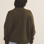 Kaki color cashmere sweater women - back view | Christina | Linnea Lund