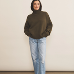 Kaki color cashmere sweater women - look | Christina | Linnea Lund