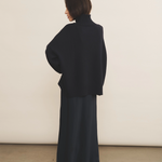 Navy blue cashmere sweater women - back view | Christina | Linnea Lund