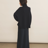 Navy blue cashmere sweater women - back view | Christina | Linnea Lund