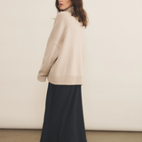 Beige cashmere sweater women - side view | Christina | Linnea Lund