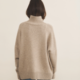 Greige cashmere sweater women - back view | Christina | Linnea Lund