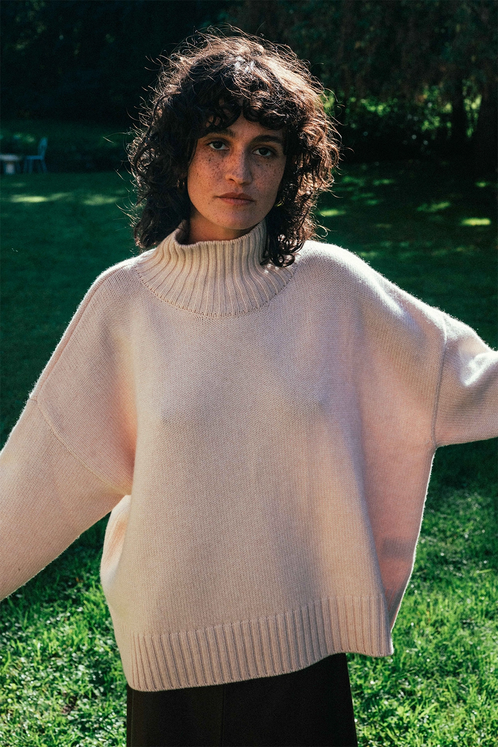 light salmon pink cashmere sweater women - front | Christina | Linnea Lund