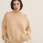 light camel color cashmere sweater women - front view | Christina | Linnea Lund
