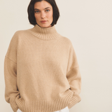 light camel color cashmere sweater women - front view | Christina | Linnea Lund