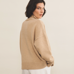 light camel color cashmere sweater women - side view | Christina | Linnea Lund