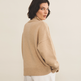 light camel color cashmere sweater women - side view | Christina | Linnea Lund