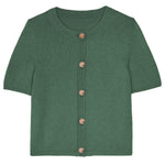 Green cashmere cardigan - packshot | Clara | Linnea Lund