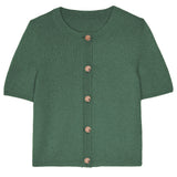 Green cashmere cardigan - packshot | Clara | Linnea Lund