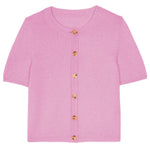 Short sleeves pink cashmere cardigan | Clara | Linnea Lund