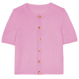 Short sleeves pink cashmere cardigan | Clara | Linnea Lund