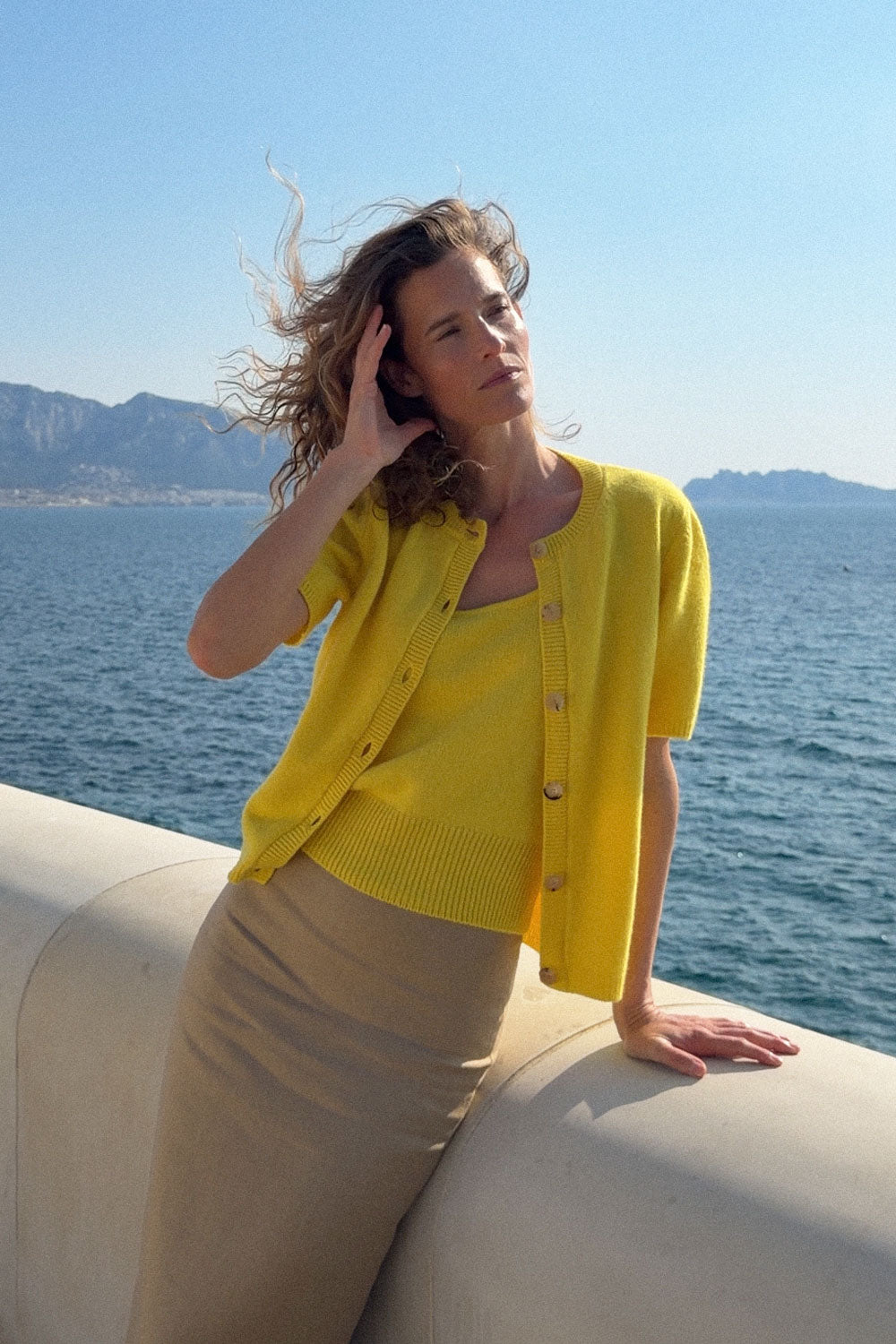 flash yellow cashmere cardigan women | Clara | Linnea Lund