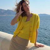 flash yellow cashmere cardigan women | Clara | Linnea Lund